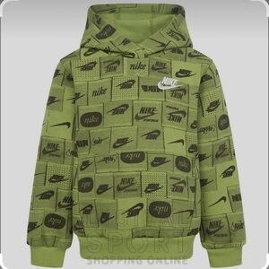 Nike NSW Club Lime Green All-Over Logo Hoodie